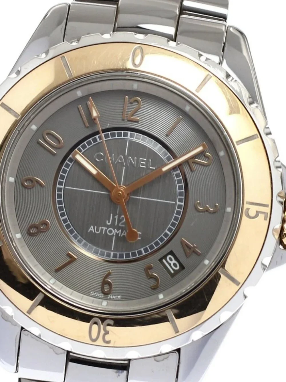 CHANEL J12 Chromatic Beige Gold H4185 Date gray Dial Automatic Men's